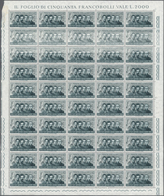 Italien: 1966, 40l. "National Heroes", Complete (folded) Sheet Of 50 Stamps (slight Imperfection In - Neufs