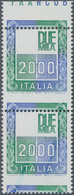 Italien: 1979, 2000 L Vertical Pair Without The Effigy And With Very Displaced Horizontal Perforatio - Mint/hinged