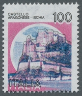 Italien: 1980, "100 L. Aragonese Castle With Shifted Print", Two Immaculate MNH Values, Thereof One - Mint/hinged