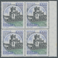 Italien: 1980, "1000 L. Castello Di Montagnana With Missing Printing Of The Color Violet - So-called - Mint/hinged