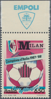 Italien: 1988, 650 L Multiple Colour "scudetto Al Milan" With Margin On Top With "EMPOLI", Blue Colo - Mint/hinged