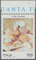 Italien: 1994, Italian Food ‚The Bread‘ (painting Of Dario Piazza) 500l. With MISSING COLOURS (dark - Mint/hinged