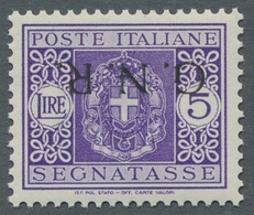 Italien - Militärpostmarken: Nationalgarde: 1944, "5 L. With Inverted Overprint Of Printery Brescia" - Other & Unclassified