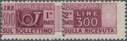 Italien - Paketmarken: 1948. Parcel Stamps. 300 L Dark Violet, Mint Never Hinged, Slightly Misperfor - Postpaketten