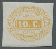 Italien - Portomarken: 1863, "10 C. Ocher", Value In Fresh Color With Full Margins And Full Original - Taxe