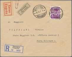 Italienische Besetzung 1941/43 - Montenegro: 1942, 12lire Violet, Single Franking On Registered Expr - Montenegro