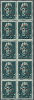 Italien - Lokalausgaben 1944/45 - Mantova: 1945, Allegory ‚Italia‘ 15c. Dark Green With Red DOUBLE O - Other & Unclassified