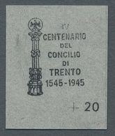 Italien - Lokalausgaben 1944/45 - Torino: TRENTO 1945: "20 C. Proof On Cigarette Paper", Perfect MNH - Centraal Comité Van Het Nationaal Verzet (CLN)