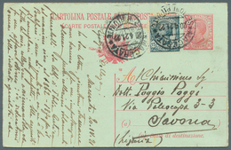 Italien - Ganzsachen: 1918, King Emanuel II, 10 C. Postal Stationery Double Card With Print Error: " - Entero Postal