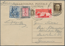Italien - Ganzsachen: 1932/1939, 30 C Brown "Emanuel III." Question Part Of Lybia Stationery Reply C - Postwaardestukken