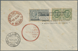 Italien - Besonderheiten: 1928, Polarfahrt Mit Dem Ballon "Italia", Frankiert Mit 2 X 25 C. Floreale - Unclassified