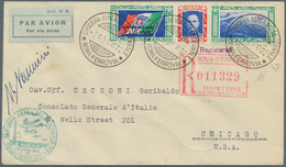 Italien - Besonderheiten: 1933, Mass Flight Triptych 5.25 + 44.75 L. "I-NANN" On Well Preserved Regi - Non Classificati