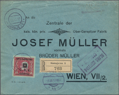 Jugoslawien: 1919, 3kr. Carmine, Single Franking On Registered Commercial Cover From "SARAJEVO 5.XII - Andere & Zonder Classificatie