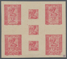 Jugoslawien: 1918. "Freedom For Croatia". 50 (Fil) Red, Imperforated, Soft Brwonish Wove Paper, 85 X - Autres & Non Classés