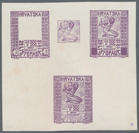 Jugoslawien: 1918. "Freedom For Croatia", 40 (Fil) Violet, Imperforated, White Chalky Paper, 115 X 1 - Autres & Non Classés