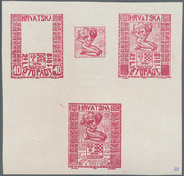 Jugoslawien: 1918. "Freedom For Croatia", 40 (Fil) Carmine, Imperforated, White Chalky Paper, 115 X - Andere & Zonder Classificatie