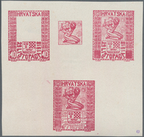 Jugoslawien: 1918. "Freedom For Croatia", 40 (Fil) Carmine, Imperforated, White Chalky Paper, 115 X - Autres & Non Classés