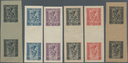 Jugoslawien: 1918, Independence, Group Of Six Imperforate Essays In Vertical Gutter Pairs (=twelve D - Other & Unclassified