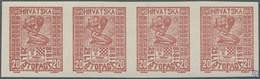 Jugoslawien: 1918. Freedom For Croatia. 20 (Fil) Brownish-red, IMPERFORATED, Smooth White Paper With - Autres & Non Classés