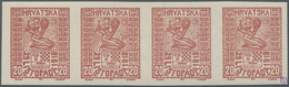 Jugoslawien: 1918. Freedom For Croatia. 20 (Fil) Brownish-red, IMPERFORATED, Smooth White Paper With - Sonstige & Ohne Zuordnung