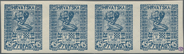 Jugoslawien: 1918. Freedom For Croatia. 45 (Fil) Blue, IMPERFORATED, Smooth White Paper With White D - Andere & Zonder Classificatie