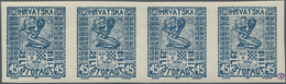 Jugoslawien: 1918. Freedom For Croatia. 45 (Fil) Blue, IMPERFORATED, Smooth White Paper With White D - Other & Unclassified