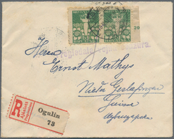 Jugoslawien: 1919. Two Registered Foreign Letters. The First Franked With 5 F And 40 F From The "Har - Autres & Non Classés