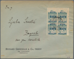 Jugoslawien: 1918. Locally Addressed Cover Bearing 6f Green-blue, Cornerblock Of Four, Of "SHS" Harv - Andere & Zonder Classificatie