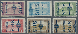 Jugoslawien: 1918. Parliament Provisionals. 50 F Dull Purple, 75f Turquise-blue, 80 F Yellow-green, - Autres & Non Classés