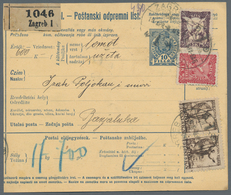 Jugoslawien: 1919. 10f Blue/chamois Old Hungarian Parcel Card (Hungarian And Croatian Languages) Acc - Other & Unclassified