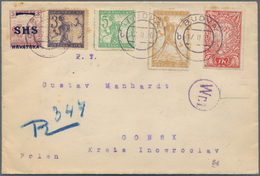Jugoslawien: 1920. Registered Letter Addressed To A Prisoner Of War Camp In GONSK, Poland, Franked 3 - Other & Unclassified