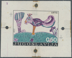 Jugoslawien: 1970 (5 Oct). Children's Week. Die Proof, 0,50(D) Multicoloured, IMPERF, Thick Gummed W - Other & Unclassified