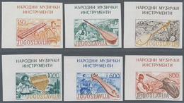 Jugoslawien: 1977, Musical Instruments, Complete Set Of Six Values As Imperforate Proofs From The Up - Other & Unclassified