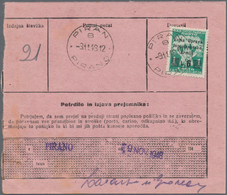 Jugoslawien - Portomarken: 1948, Replacement Form For Incoming Parcels From USA Via "KOPER 22.X.48" - Strafport