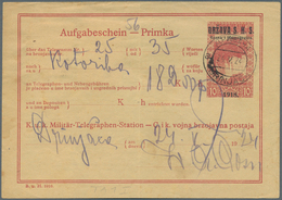 Jugoslawien - Ganzsachen: 1919/24 Two Used Receipts For Telegrams With Imprint "DRZAVA S.H.S./Bosna - Ganzsachen