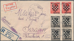 Kroatien: 1941. Small Envelope Registered And Expressed To SARAJEVO, Paid With 0,25 D Brown Black (t - Croazia