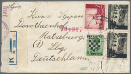 Kroatien: 1941. Registered Letter To Germany, Correctly Franked 13K, Paid With 1 D Green Of 2nd Prov - Croatia