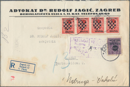 Kroatien: 1941. Larger White Solicitor'S Business Envelope, Locally Registered, Bearing Horizontal S - Kroatië