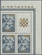 Kroatien: 1941 (10 May). "Gold Provisionals". Yugoslav Stamps Prepared For The Slavonski Brod Nation - Croacia