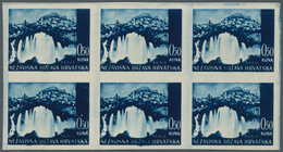 Kroatien: 1941 (15 Aug). Pictorials (Waterfall At Jajce). 0.50K Very Deep Blue, IMPERF, Gummed White - Kroatië