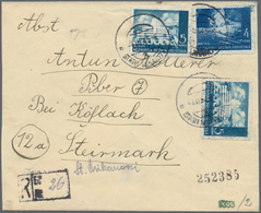 Kroatien: 1945. Letter To Steirmark, Correctly Franked With 14 K, Made Up Of 4K Ultramarine And Two - Croatia