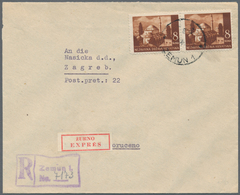 Kroatien: 1942. Registered, Express Letter To A Business In ZAGREB, Franked 8K Deep Brown (horizonta - Croatia