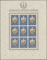 Kroatien: 1943. Labour Front. COLOUR TRIAL. 7K + 4K Blue-grey, IMPERFORATED, Ungummed Watermarked Pa - Croatia