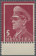 Kroatien: 1943. Dr. Ante Pavelic ("Poglavnik" - State President). 5 K Carmine And White (figure Of V - Croatia