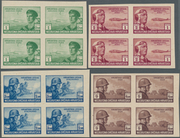 Kroatien: 1943. Croat Legion Relief Fund. 1K+0,50K Green, 2K+1K Carmine,3,50K+1,5K Blue And 9K+4,50K - Kroatië