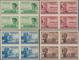 Kroatien: 1943. Croat Legion Relief Fund. 1K+0,50K Green, 2K+1K Carmine,3,50K+1,5K Blue And 9K+4,50K - Croatia