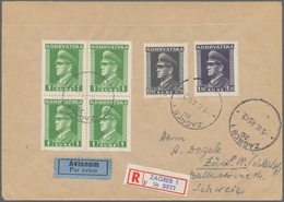 Kroatien: 1945. Registered Airmail Letter To Switzerland Correctly Franked With 18 Kn, Composed Of 1 - Kroatië