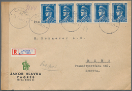 Kroatien: 1945. "Jakob Hvalka" Large Company Envelope, Sent Registered To An Address In Bern, Switze - Kroatië