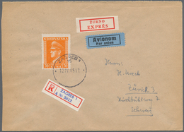 Kroatien: 1945. Registered, Express Letter Airmailed To An Address In Switzerland Bearing A Single F - Kroatië