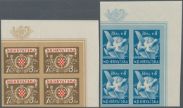 Kroatien: CROATIA 1944. Postal And Railway Employees 'Relief Fund. Set Of Four, IMPERFORATED In Mint - Kroatië